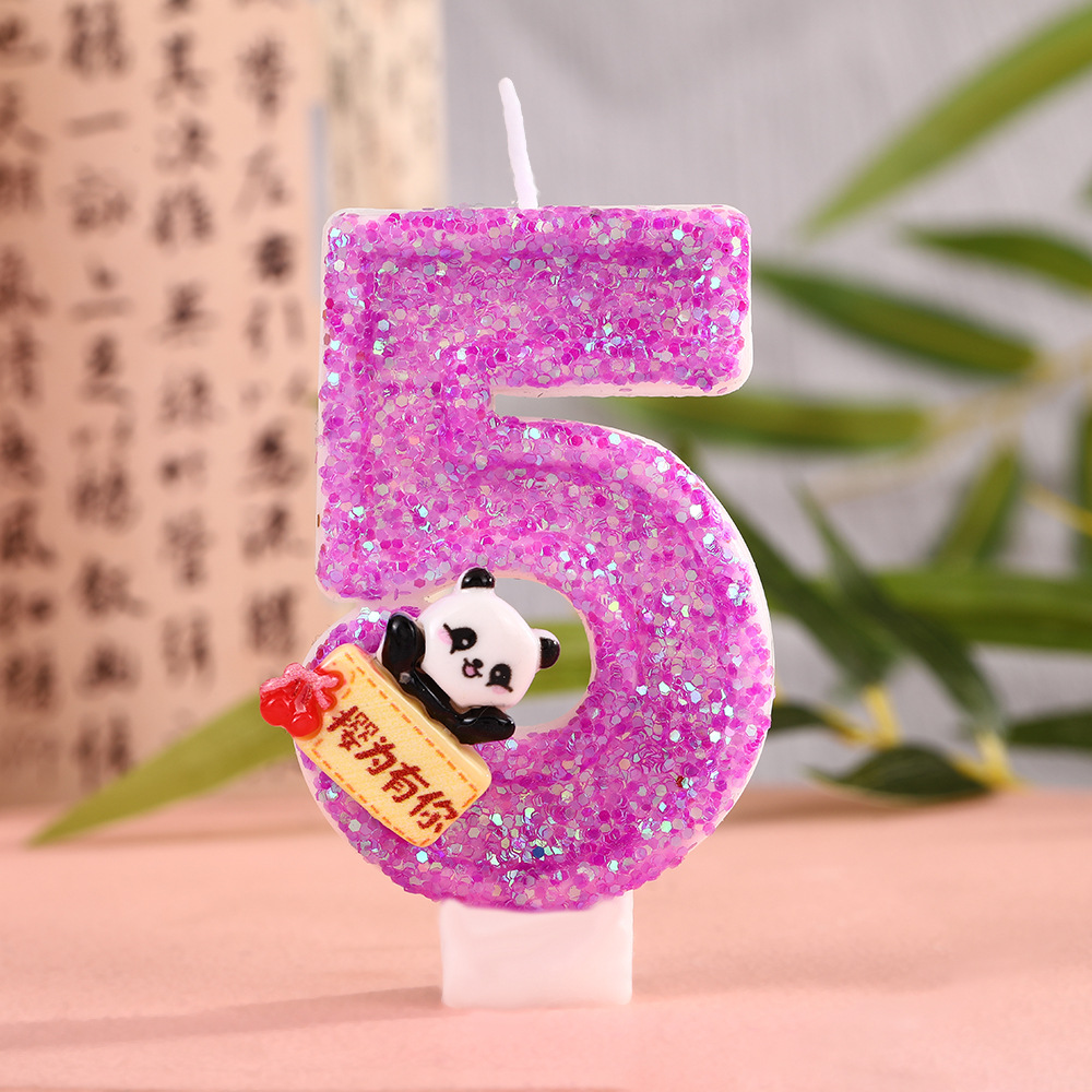 Paraffin Wax - Cartoon Panda Digital Candle, Classic Pink