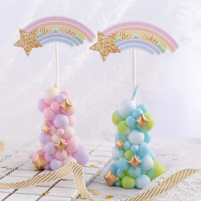 Colorful balloon pillar candle - Paraffin Wax recension och pris