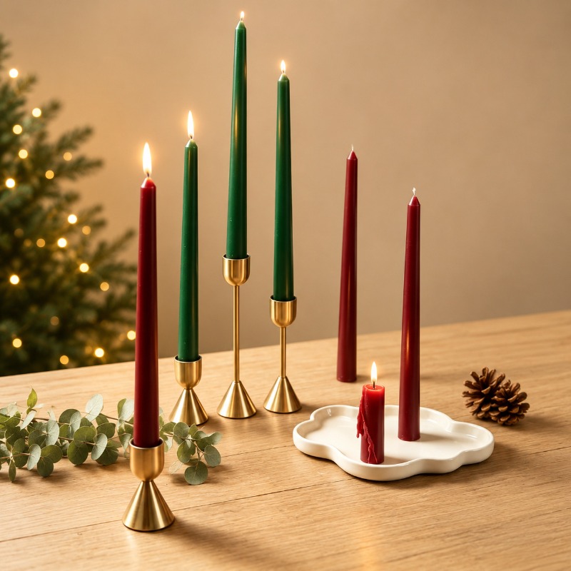 Burgundy Taper Candles, Long S - Silk Candle recension och pris