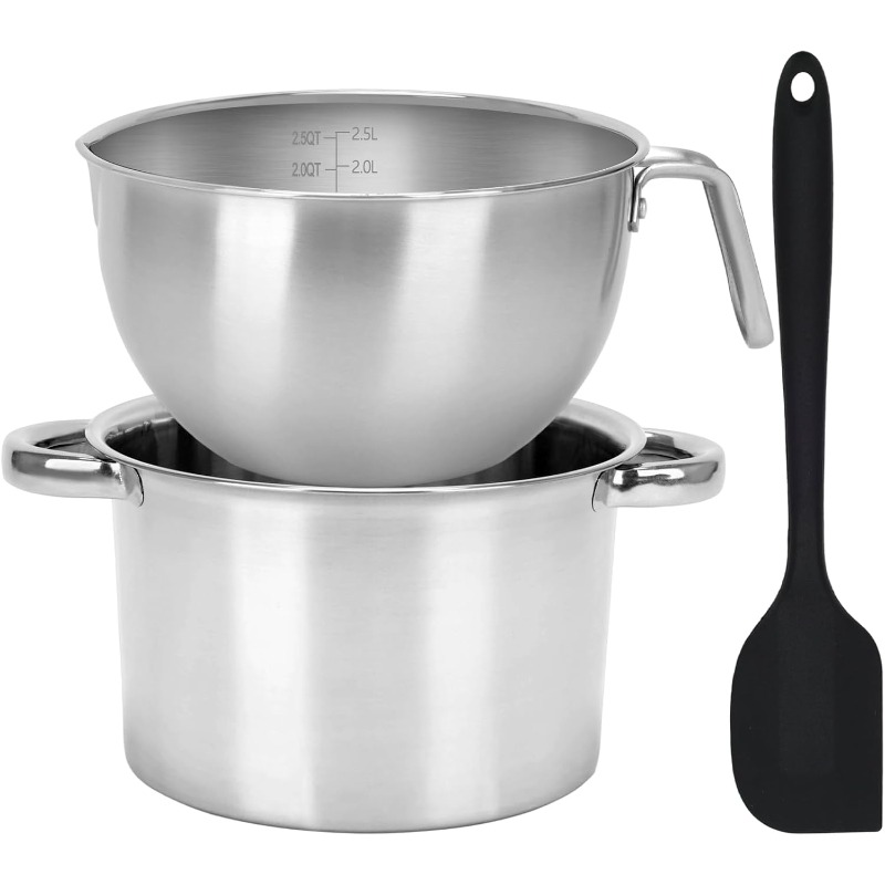 3Pcs Double Boiler Pot Set Sta - Candle Wax Scale recension och pris