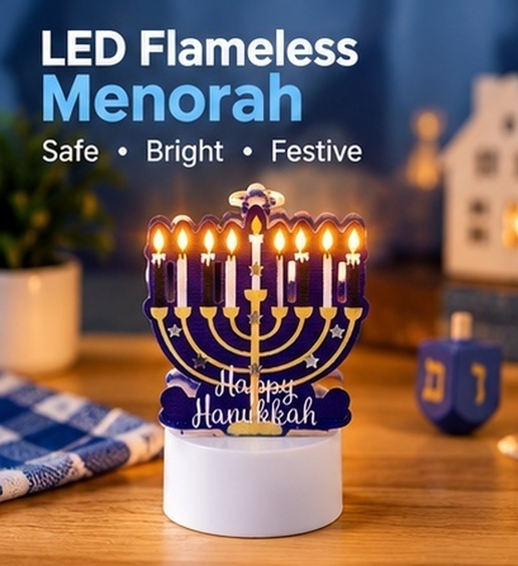 Iron LED Flameless Hanukkah Ca - Paraffin Wax recension och pris