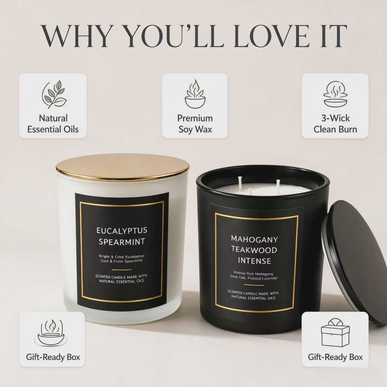 Scented Candles Romantic Air F - Soy Wax recension och pris