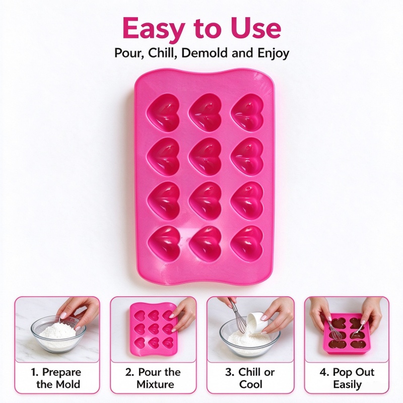 3D Love Heart Silicone Mold Fo - Candle Molds recension och pris