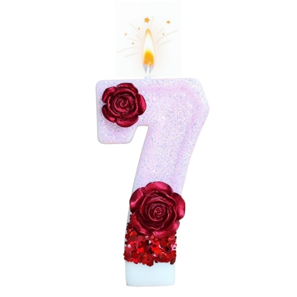 Number Pink Glitter Red Rose F - Silk Candle recension och pris