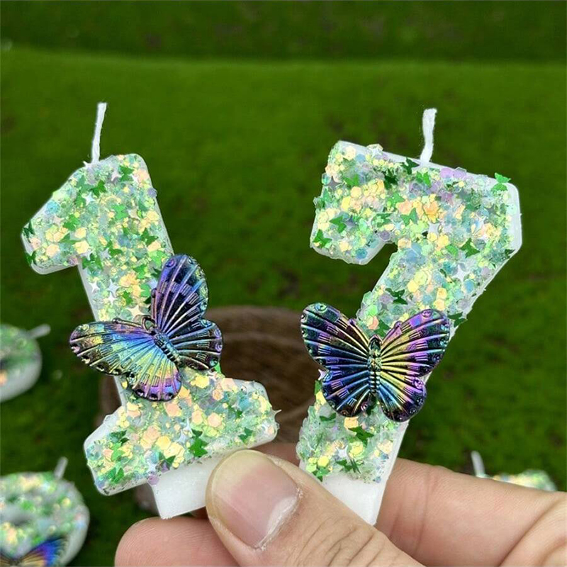 1Pc Green Sequins Number 0-9 B - Paraffin Wax recension och pris
