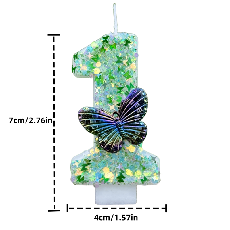 1Pc Green Sequins Number 0-9 B - Paraffin Wax recension och pris