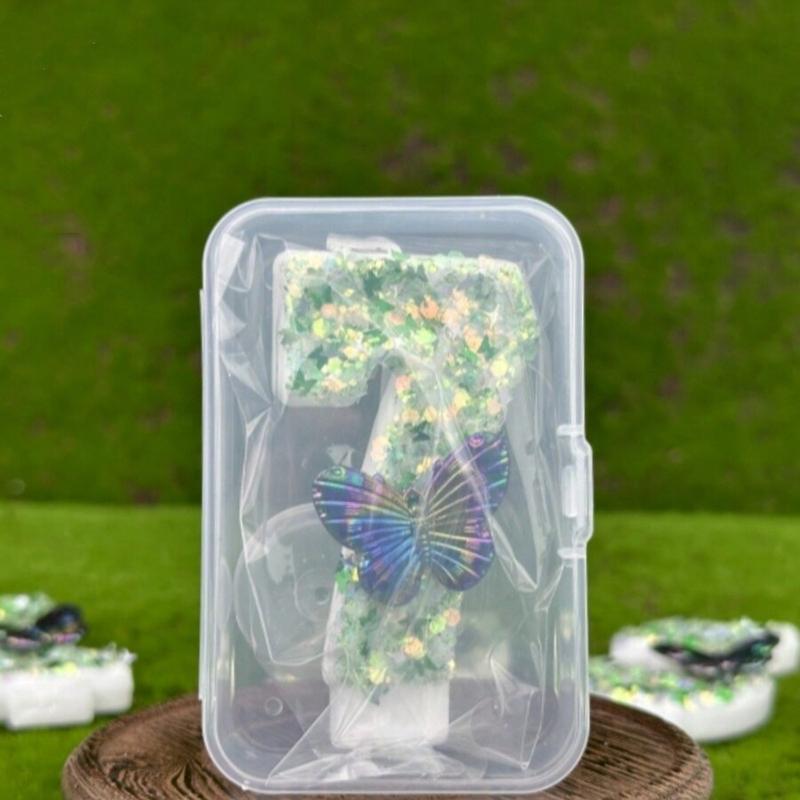1Pc Green Sequins Number 0-9 B - Paraffin Wax recension och pris
